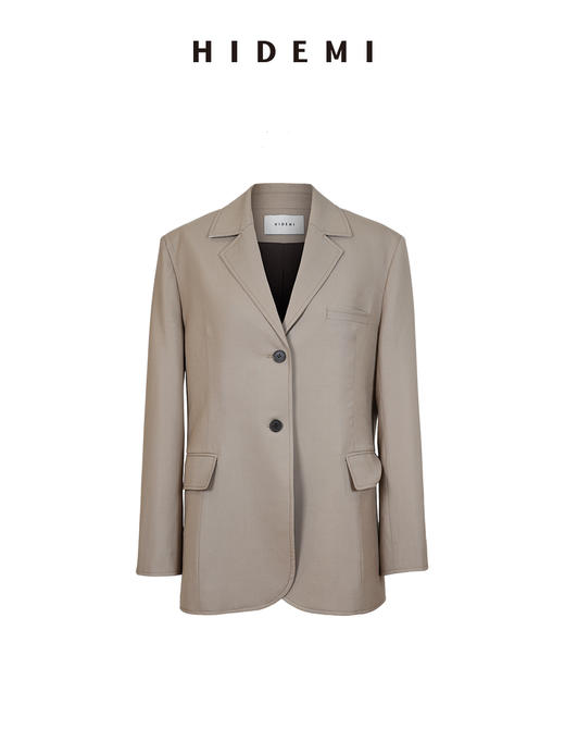 HIDEMI 自然甄选羊毛醋酸进口纱线极简西装马夹长裤三件套套装 商品图7