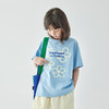 棵初2025年新品儿童蓝色简约圆领印花T恤亲子款夏日清爽盐系上衣 商品缩略图4