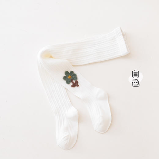 【儿童花朵连裤袜，弹力满满，活动自如】裤袜女童打底裤春秋款 儿童裤袜a类 纯色田园花朵 大弹力宝宝连裤袜-QQ 商品图5