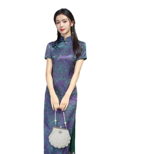 GX老上海复古中国风女士长款宴会旗袍2025春夏新款改良中式大码旗袍 商品图4