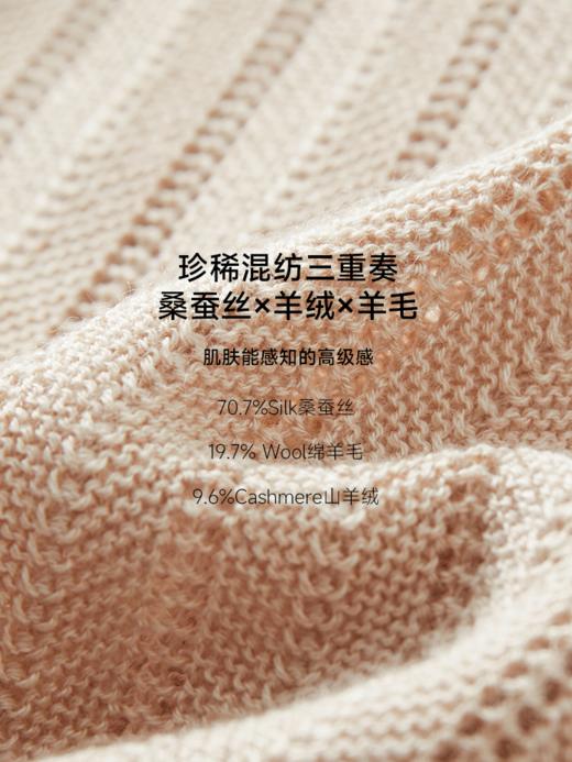 桑蚕丝羊绒混纺钩花开衫FCF1WSC070 商品图11