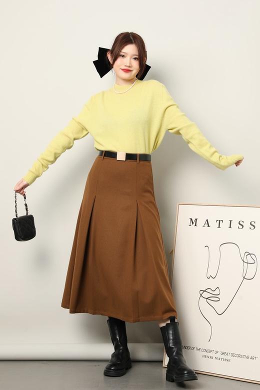 HAYES 黄绿色圆领纯羊毛针织上衣 17694 商品图1