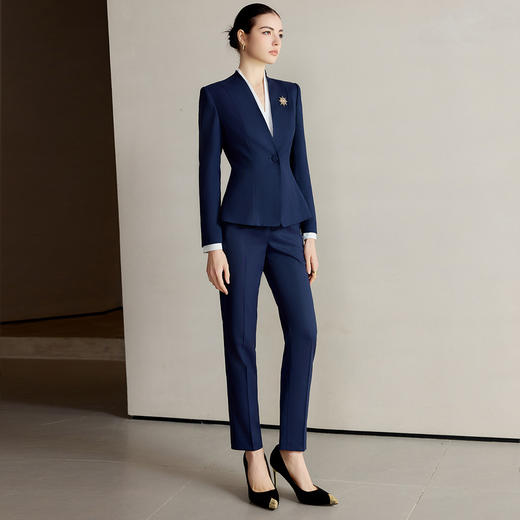 IWY/藏青色西装套装女气质干练公务员面试职业装CP2223+B502 商品图3