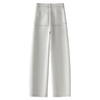 百媚生 白色加长弯刀裤新款牛仔裤高腰显瘦宽松阔腿镰刀裤82508 商品缩略图1