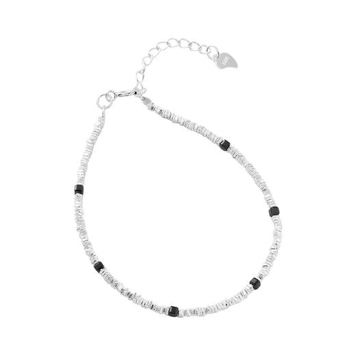 925纯银黑玛瑙碎银子手链 商品图4