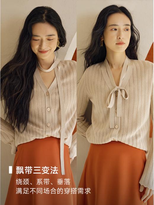 桑蚕丝羊绒混纺钩花开衫FCF1WSC070 商品图2