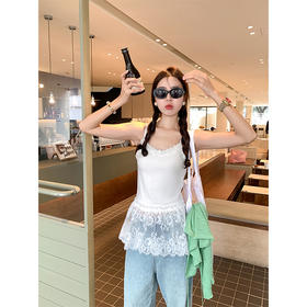 <曾小咸推荐>蕾丝边叠穿吊带背心