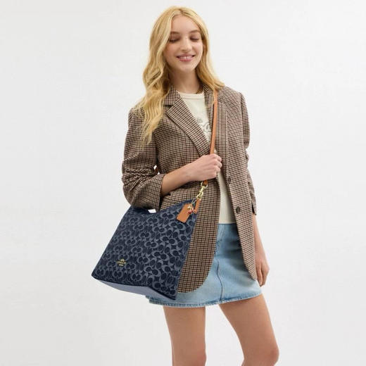 COAC*/蔻C女士经典标志丹宁布LAUREL流浪包 商品图4