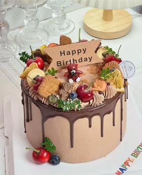 小熊--巧克力淋面蛋糕