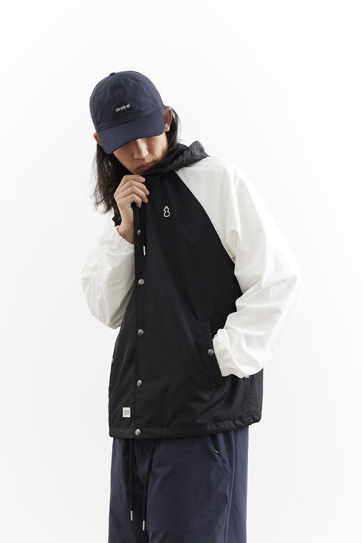 吃茶去chichaqu25宽松拼色带帽插肩教练夹克休闲街头户外运动百搭 商品图1