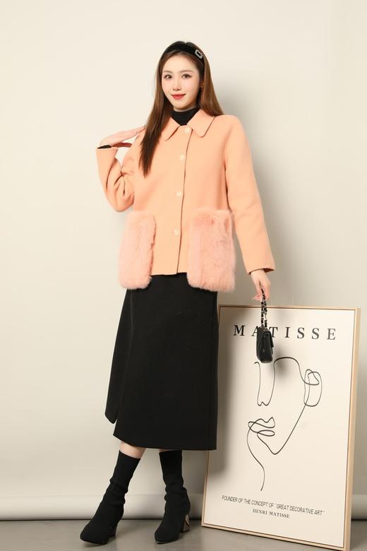 ELLA JADE 橘粉色毛毛短外套 17668 商品图2