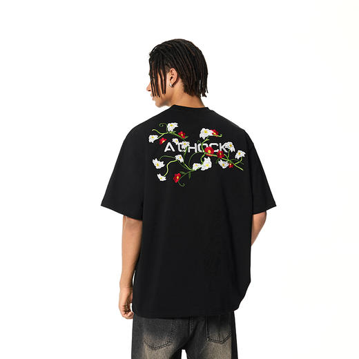 【Achock官方店】美式刺绣短袖T恤男女25ss新款潮牌嘻哈宽松上衣 商品图2