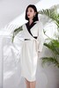 Le Malene 黑白拼接西装领系带连衣裙 15784 商品缩略图3