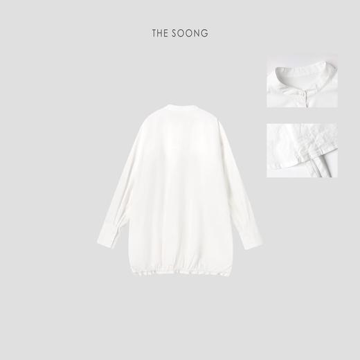 THESOONG"晨雾素影"100%棉挺阔侘寂感抽绳衬衣外套HWCS6617 商品图2
