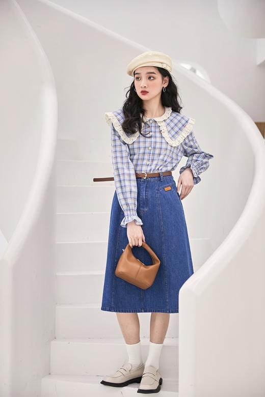 Stay2Weeks 格纹蕾丝翻领上衣 15575 商品图2