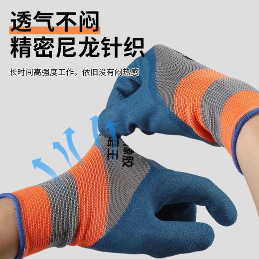 【12双】劳保发泡手套耐磨轮胎橡胶防滑防护干活建筑工地手套08171 商品图3