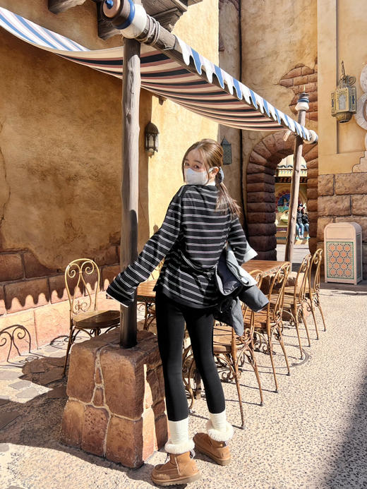 2502403   羊毛真丝 条纹长袖T 商品图3