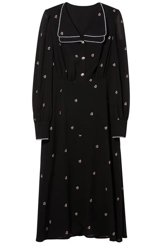 三COLOUR 黑色刺绣甜美连衣裙 15710 商品图5