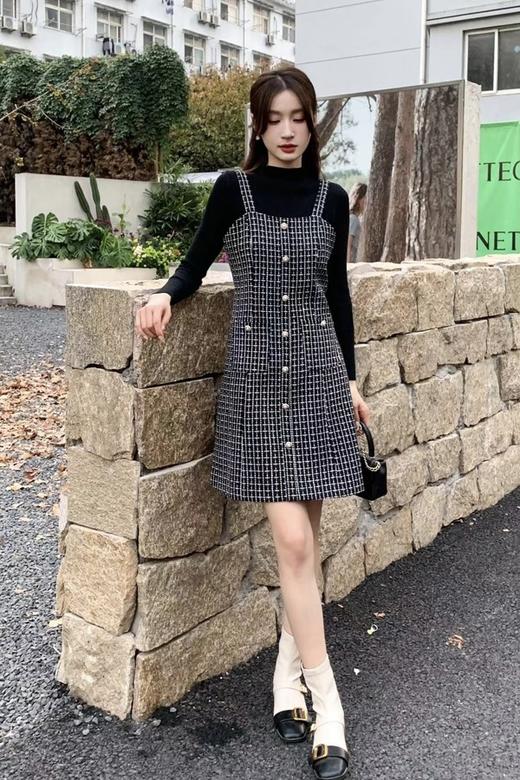 Le Malene 黑色中领小香风两件套 17687 商品图1