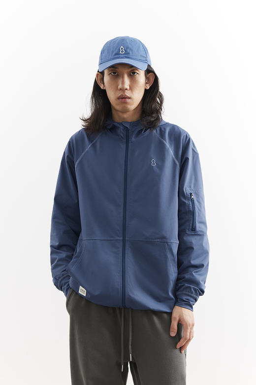 吃茶去chichaqu25明线速干吸湿排汗棉感防晒轻量带帽拉链卫衣运动 商品图0