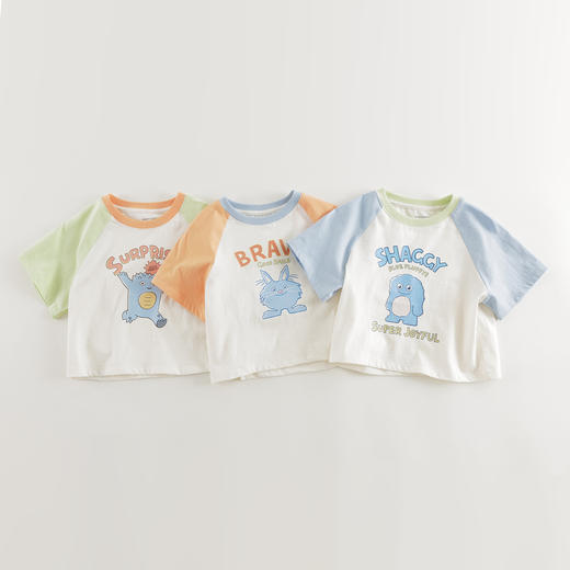 马克珍妮男童萌趣毛怪短袖T恤 宝宝纯棉上衣2025年夏装新款550805 商品图0