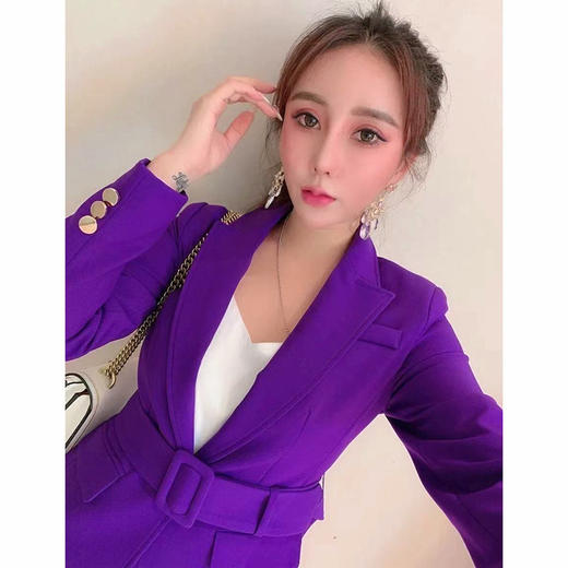 高端网红紫色，小香风职业套装XZ-SY6010 商品图1
