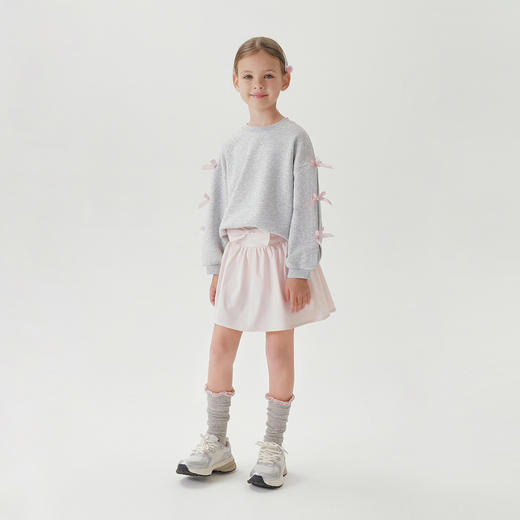 马克珍妮女童甜美蝴蝶结花苞短裙儿童半身裙2025年春夏新款550726 商品图1