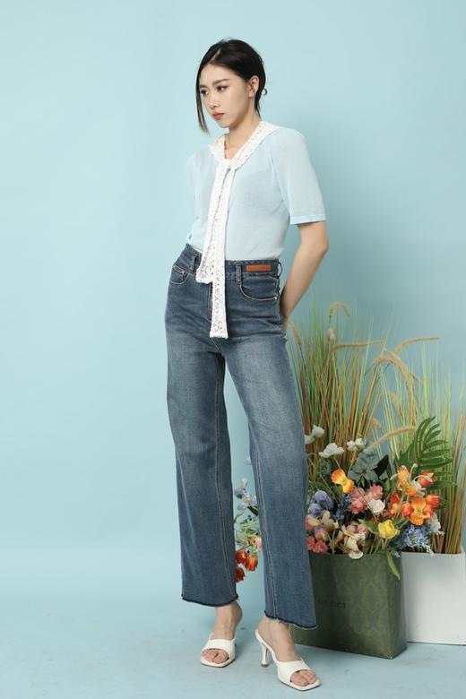 HAYES 高腰双扣直筒牛仔长裤 15652 商品图3