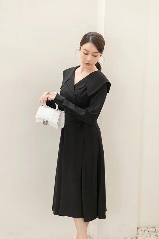 amadella 黑色娃娃领收腰连衣裙 15550 商品图1