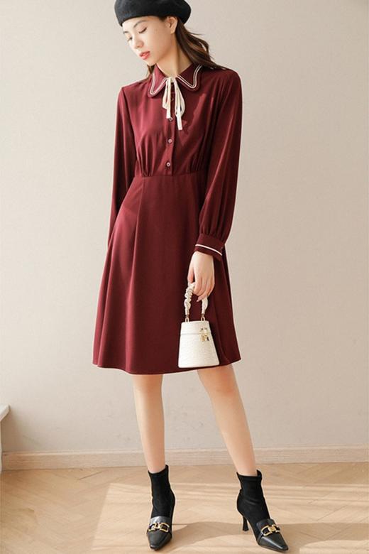 amadella 复古娃娃领蝴蝶结翻领连衣裙 17673 商品图3