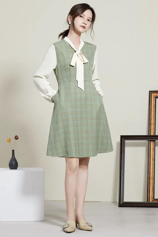 熙然 早春穿搭淑女减龄假两件拼接连衣裙 15679 商品图4