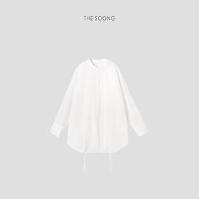 THESOONG"晨雾素影"100%棉挺阔侘寂感抽绳衬衣外套HWCS6617
