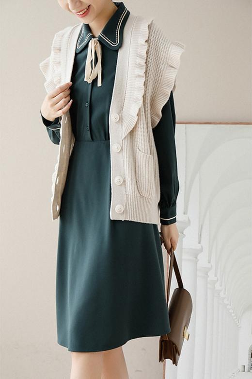 amadella 娃娃领蝴蝶结翻领收腰连衣裙 17646 商品图2