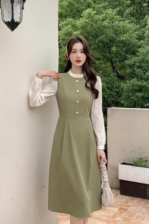 L.Fleuri 法式茶歇拼色连衣裙 17681 商品图2