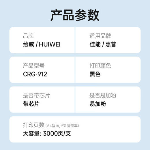 绘威CRG-912畅印版 硒鼓适用佳能MF3010 LBP3018 3108 LBP6018 CRG925惠普 P1102 M1132 ce285a粉盒 大容量易加粉 畅印版 商品图2