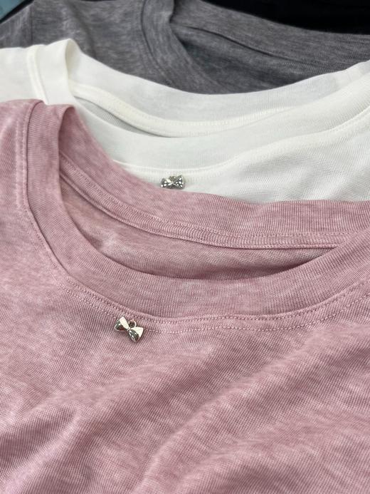 夏季【天丝短袖t恤女】轻薄柔软莱赛尔 宽松小个子短 款温柔纯色蝴蝶上衣  商品图1