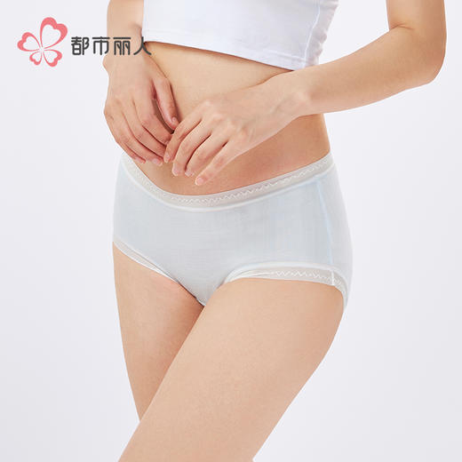 都市丽人舒肤棉纯棉系列棉质提花平角裤LKH5E7 商品图2