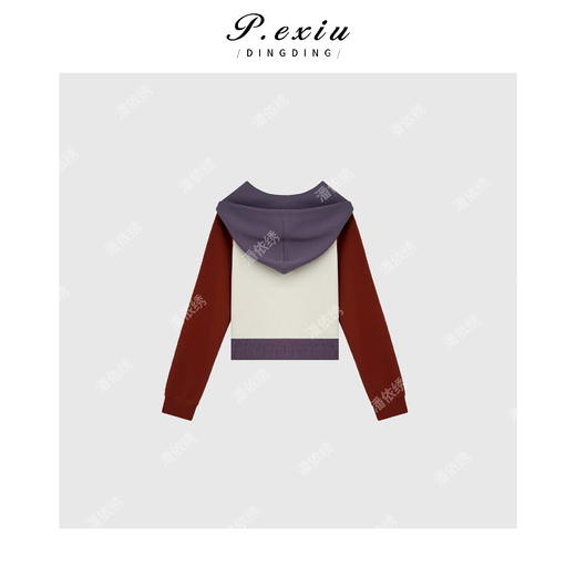 03-5潘依绣丁丁宠粉设计感拼接撞色连帽拉链减龄外套 SH1299 商品图2