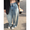<曾小咸推荐>休闲百搭高腰显瘦弯刀牛仔裤 商品缩略图0