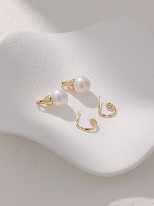 IIPO宜珠宜宝中古风两戴珍珠耳环金色10-11mm(礼盒装) 商品图2