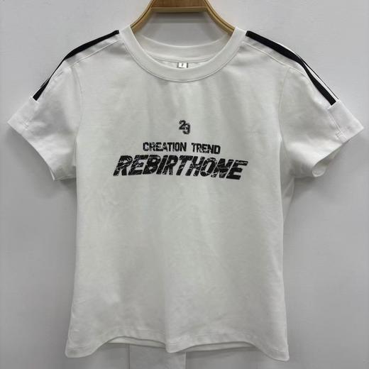 MZ圆领美式短袖T恤（白蓝）夏季 952010210321 商品图4