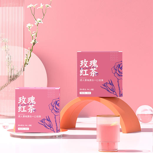 【喝出“女神范”！玫瑰红茶】一口秒入玫瑰花海 香甜馥郁，红茶干玫瑰花茶泡带装玫瑰红茶三角包组合花茶水果茶可冷泡热泡茶叶伴手礼 商品图0