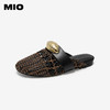 MIO米奥穆勒拖鞋女夏季新款镂空时尚撞色平跟编织凉鞋包头拖M252240105 商品缩略图1