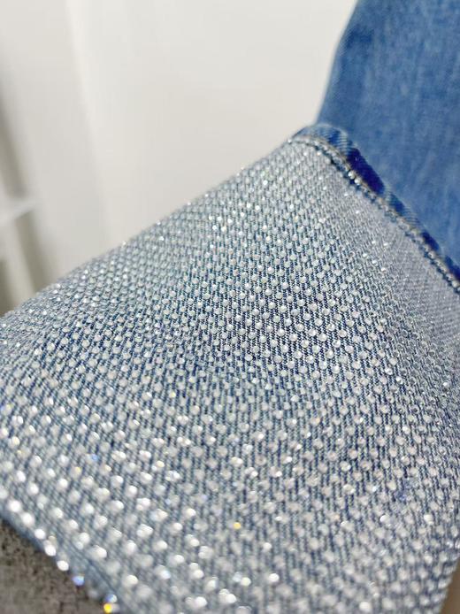 【外套】明星同款水晶宽袖口烫钻高级感牛仔外套-喜出 商品图5