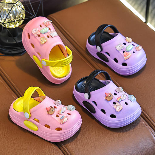 立减30【清凉童趣的洞洞鞋~】EVA夏季新款 可爱卡通男童女童洞洞鞋 防滑耐磨透气居家 水晶洞洞鞋-QQ#异业福利 商品图2