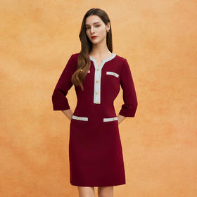 QE817斯尔丽25新款小香风连衣裙春装精致优雅名媛收腰时尚OL风连衣裙