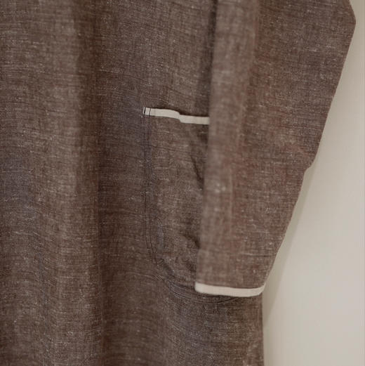 黄阿福 羊毛亚麻经典双口袋连衣裙 商品图4