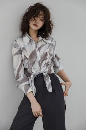 LNNNS 翻领抽象图案衬衣 15875