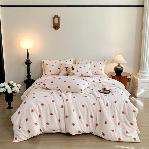 优选丨【品牌直发】加倍生活  有氧双层纱四件套 针织面料 A类标准 柔软亲肤  小清新系列 25年春夏新款 商品图7