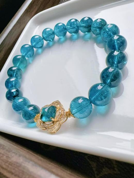 9mm单圈全蓝碧玺手链 商品图0